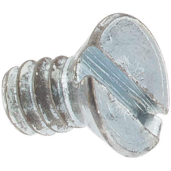 Value Collection - #4-40 UNC, 3/16" OAL Slotted Drive Machine Screw - Flat Head, Grade 2 Steel, Zinc-Plated Finish, Without Washer - Industrial Tool & Supply