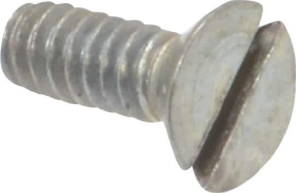 Value Collection - #4-40 UNC, 5/16" OAL Slotted Drive Machine Screw - Flat Head, Grade 2 Steel, Zinc-Plated Finish, Without Washer - Industrial Tool & Supply