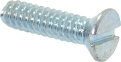 Value Collection - #4-40 UNC, 7/16" OAL Slotted Drive Machine Screw - Flat Head, Grade 2 Steel, Zinc-Plated Finish, Without Washer - Industrial Tool & Supply