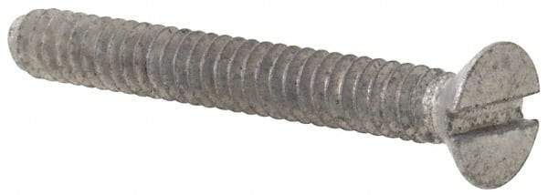 Value Collection - #4-40 UNC, 7/8" OAL Slotted Drive Machine Screw - Flat Head, Grade 2 Steel, Zinc-Plated Finish, Without Washer - Industrial Tool & Supply