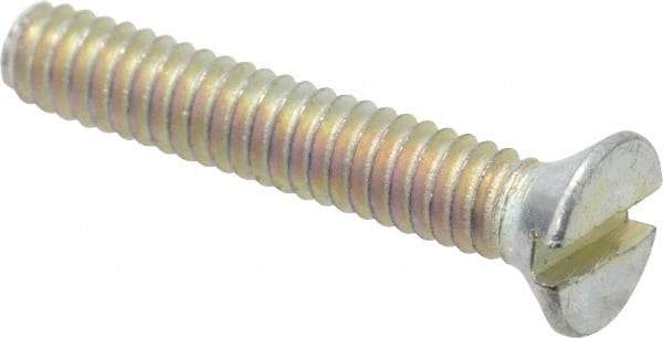Value Collection - #5-40 UNC, 3/4" OAL Slotted Drive Machine Screw - Flat Head, Grade 2 Steel, Zinc-Plated Finish, Without Washer - Industrial Tool & Supply