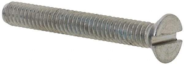Value Collection - #5-40 UNC, 1" OAL Slotted Drive Machine Screw - Flat Head, Grade 2 Steel, Zinc-Plated Finish, Without Washer - Industrial Tool & Supply