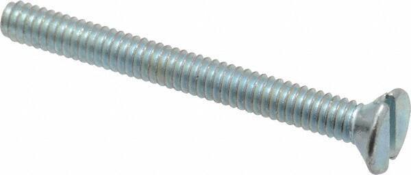 Value Collection - #5-40 UNC, 1-1/4" OAL Slotted Drive Machine Screw - Flat Head, Grade 2 Steel, Zinc-Plated Finish, Without Washer - Industrial Tool & Supply