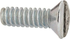 Value Collection - #6-32 UNC, 7/16" OAL Slotted Drive Machine Screw - Flat Head, Grade 2 Steel, Zinc-Plated Finish, Without Washer - Industrial Tool & Supply