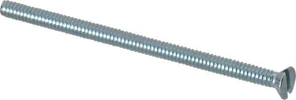 Value Collection - #6-32 UNC, 2-1/2" OAL Slotted Drive Machine Screw - Flat Head, Grade 2 Steel, Zinc-Plated Finish, Without Washer - Industrial Tool & Supply