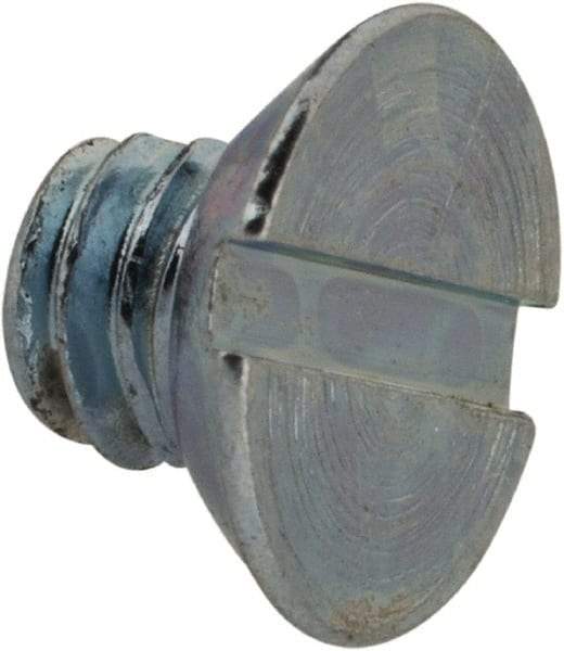 Value Collection - #8-32 UNC, 3/16" OAL Slotted Drive Machine Screw - Flat Head, Grade 2 Steel, Zinc-Plated Finish, Without Washer - Industrial Tool & Supply