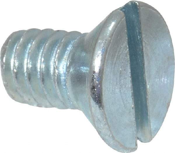 Value Collection - #8-32 UNC, 5/16" OAL Slotted Drive Machine Screw - Flat Head, Grade 2 Steel, Zinc-Plated Finish, Without Washer - Industrial Tool & Supply
