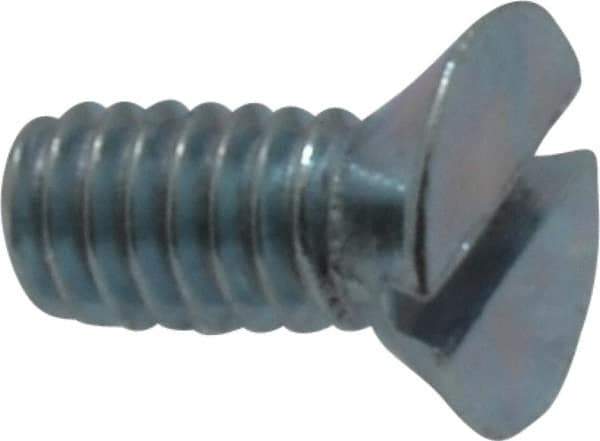 Value Collection - #10-24 UNC, 3/8" OAL Slotted Drive Machine Screw - Flat Head, Grade 2 Steel, Zinc-Plated Finish, Without Washer - Industrial Tool & Supply