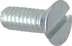 Value Collection - #8-32 UNC, 7/16" OAL Slotted Drive Machine Screw - Flat Head, Grade 2 Steel, Zinc-Plated Finish, Without Washer - Industrial Tool & Supply