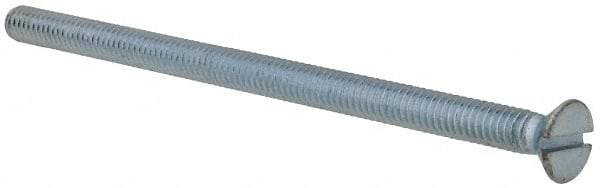Value Collection - #8-32 UNC, 3" OAL Slotted Drive Machine Screw - Flat Head, Grade 2 Steel, Zinc-Plated Finish, Without Washer - Industrial Tool & Supply