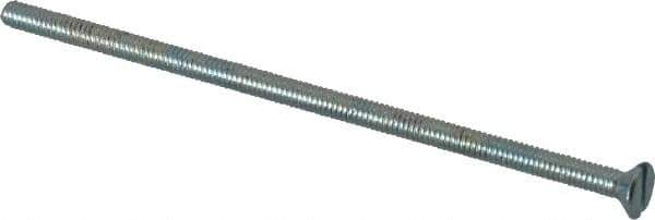 Value Collection - #8-32 UNC, 4" OAL Slotted Drive Machine Screw - Flat Head, Grade 2 Steel, Zinc-Plated Finish, Without Washer - Industrial Tool & Supply