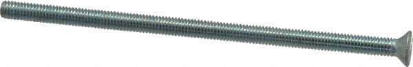Value Collection - #10-32 UNF, 4" OAL Slotted Drive Machine Screw - Flat Head, Grade J82 Steel, Zinc-Plated Finish, Without Washer - Industrial Tool & Supply