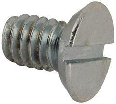 Value Collection - #12-24 UNC, 3/8" OAL Slotted Drive Machine Screw - Flat Head, Grade J82 Steel, Zinc-Plated Finish, Without Washer - Industrial Tool & Supply