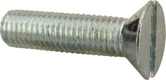 Value Collection - 1/4-28 UNF, 1" OAL Slotted Drive Machine Screw - Flat Head, Grade J82 Steel, Zinc-Plated Finish, Without Washer - Industrial Tool & Supply