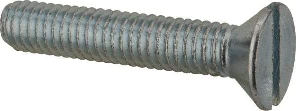 Value Collection - 5/16-18 UNC, 1-3/4" OAL Slotted Drive Machine Screw - Flat Head, Grade 2 Steel, Zinc-Plated Finish, Without Washer - Industrial Tool & Supply