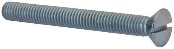 Value Collection - 3/8-16 UNC, 3-1/2" OAL Slotted Drive Machine Screw - Flat Head, Grade 2 Steel, Zinc-Plated Finish, Without Washer - Industrial Tool & Supply