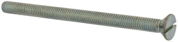 Value Collection - 3/8-16 UNC, 5-1/2" OAL Slotted Drive Machine Screw - Flat Head, Grade J82 Steel, Zinc-Plated Finish, Without Washer - Industrial Tool & Supply