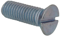 Value Collection - 1/2-13 UNC, 1-1/2" OAL Slotted Drive Machine Screw - Flat Head, Grade J82 Steel, Zinc-Plated Finish, Without Washer - Industrial Tool & Supply