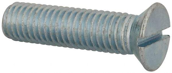 Value Collection - 1/2-13 UNC, 2" OAL Slotted Drive Machine Screw - Flat Head, Grade J82 Steel, Zinc-Plated Finish, Without Washer - Industrial Tool & Supply