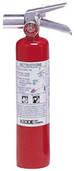 Kidde - 2.5 Lb, 2-B:C Rated, Halotron Fire Extinguisher - 3" Diam x 14.87" High, 100 psi, 10' Discharge in 9 sec, Steel Cylinder - Industrial Tool & Supply
