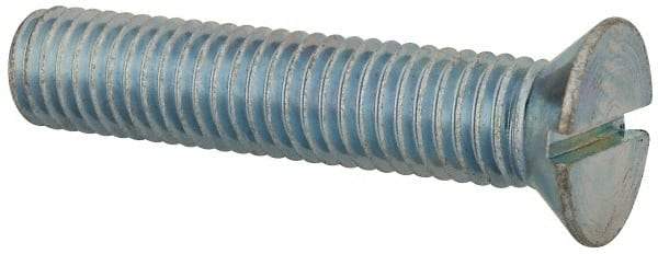 Value Collection - 1/2-13 UNC, 2-1/2" OAL Slotted Drive Machine Screw - Flat Head, Grade J82 Steel, Zinc-Plated Finish, Without Washer - Industrial Tool & Supply