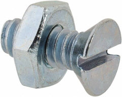 Value Collection - #10-24 UNC, 1/2" OAL Slotted Drive Machine Screw - Flat Head, Grade 2 Steel, Zinc-Plated Finish, Without Washer - Industrial Tool & Supply