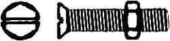 Value Collection - 3/8-16 UNC, 4" OAL Slotted Drive Machine Screw - Flat Head, Grade 2 Steel, Zinc-Plated Finish, Without Washer - Industrial Tool & Supply