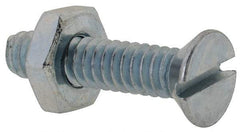 Value Collection - #10-24 UNC, 7/8" OAL Slotted Drive Machine Screw - Flat Head, Grade 2 Steel, Zinc-Plated Finish, Without Washer - Industrial Tool & Supply