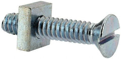 Value Collection - #10-24 UNC, 1" OAL Slotted Drive Machine Screw - Flat Head, Grade 2 Steel, Zinc-Plated Finish, Without Washer - Industrial Tool & Supply