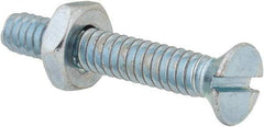 Value Collection - #10-24 UNC, 1-1/4" OAL Slotted Drive Machine Screw - Flat Head, Grade 2 Steel, Zinc-Plated Finish, Without Washer - Industrial Tool & Supply