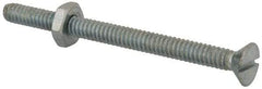 Value Collection - #10-24 UNC, 2-1/2" OAL Slotted Drive Machine Screw - Flat Head, Grade 2 Steel, Zinc-Plated Finish, Without Washer - Industrial Tool & Supply