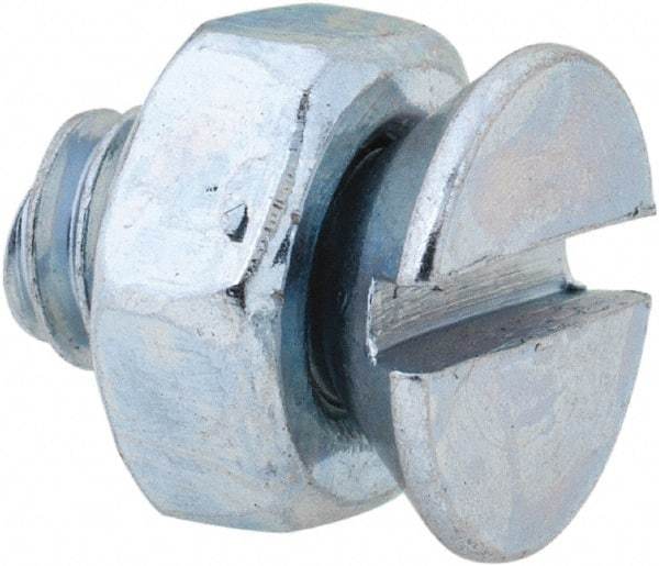 Value Collection - 1/4-20 UNC, 1/2" OAL Slotted Drive Machine Screw - Flat Head, Grade 2 Steel, Zinc-Plated Finish, Without Washer - Industrial Tool & Supply