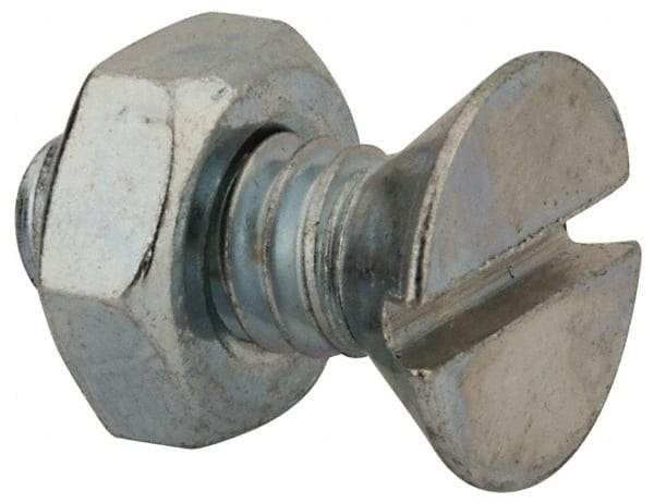 Value Collection - 1/4-20 UNC, 5/8" OAL Slotted Drive Machine Screw - Flat Head, Grade 2 Steel, Zinc-Plated Finish, Without Washer - Industrial Tool & Supply