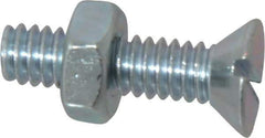Value Collection - 1/4-20 UNC, 1" OAL Slotted Drive Machine Screw - Flat Head, Grade 2 Steel, Zinc-Plated Finish, Without Washer - Industrial Tool & Supply