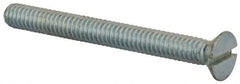 Value Collection - 1/4-20 UNC, 2-1/2" OAL Slotted Drive Machine Screw - Flat Head, Grade 2 Steel, Zinc-Plated Finish, Without Washer - Industrial Tool & Supply