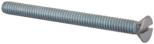 Value Collection - 1/4-20 UNC, 3" OAL Slotted Drive Machine Screw - Flat Head, Grade 2 Steel, Zinc-Plated Finish, Without Washer - Industrial Tool & Supply