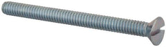 Value Collection - 1/4-20 UNC, 3" OAL Slotted Drive Machine Screw - Flat Head, Grade 2 Steel, Zinc-Plated Finish, Without Washer - Industrial Tool & Supply