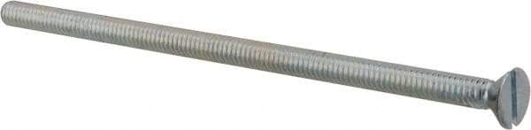 Value Collection - 1/4-20 UNC, 5-1/2" OAL Slotted Drive Machine Screw - Flat Head, Grade 2 Steel, Zinc-Plated Finish, Without Washer - Industrial Tool & Supply