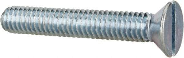 Value Collection - 5/16-18 UNC, 2" OAL Slotted Drive Machine Screw - Flat Head, Grade 2 Steel, Zinc-Plated Finish, Without Washer - Industrial Tool & Supply