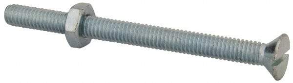 Value Collection - 5/16-18 UNC, 4" OAL Slotted Drive Machine Screw - Flat Head, Grade 2 Steel, Zinc-Plated Finish, Without Washer - Industrial Tool & Supply