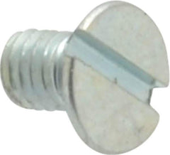 Value Collection - M3x0.50, 5mm OAL Slotted Drive Machine Screw - Flat Head, Grade 4.8 Steel, Zinc-Plated Finish, Without Washer - Industrial Tool & Supply