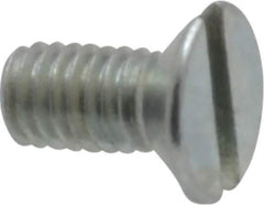 Value Collection - M3x0.50, 6mm OAL Slotted Drive Machine Screw - Flat Head, Grade 4.8 Steel, Zinc-Plated Finish, Without Washer - Industrial Tool & Supply