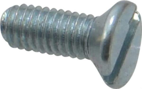 Value Collection - M3x0.50, 8mm OAL Slotted Drive Machine Screw - Flat Head, Grade 4.8 Steel, Zinc-Plated Finish, Without Washer - Industrial Tool & Supply
