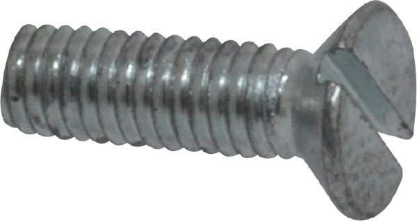 Value Collection - M3x0.50, 10mm OAL Slotted Drive Machine Screw - Flat Head, Grade 4.8 Steel, Zinc-Plated Finish, Without Washer - Industrial Tool & Supply