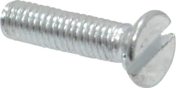 Value Collection - M3x0.50, 12mm OAL Slotted Drive Machine Screw - Flat Head, Grade 4.8 Steel, Zinc-Plated Finish, Without Washer - Industrial Tool & Supply