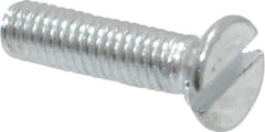 Value Collection - M3x0.50, 12mm OAL Slotted Drive Machine Screw - Flat Head, Grade 4.8 Steel, Zinc-Plated Finish, Without Washer - Industrial Tool & Supply