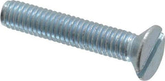 Value Collection - M3x0.50, 16mm OAL Slotted Drive Machine Screw - Flat Head, Grade 4.8 Steel, Zinc-Plated Finish, Without Washer - Industrial Tool & Supply