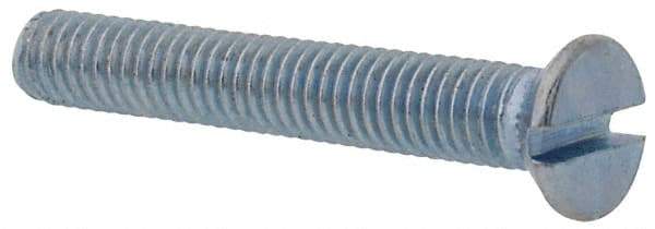 Value Collection - M3x0.50, 20mm OAL Slotted Drive Machine Screw - Flat Head, Grade 4.8 Steel, Zinc-Plated Finish, Without Washer - Industrial Tool & Supply