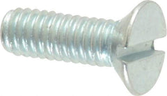 Value Collection - M4x0.70, 12mm OAL Slotted Drive Machine Screw - Flat Head, Grade 4.8 Steel, Zinc-Plated Finish, Without Washer - Industrial Tool & Supply