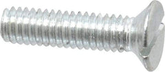 Value Collection - M4x0.70, 16mm OAL Slotted Drive Machine Screw - Flat Head, Grade 4.8 Steel, Zinc-Plated Finish, Without Washer - Industrial Tool & Supply